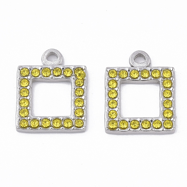 PandaHall 304 Stainless Steel Pendants, with Rhinestone, Square, Citrine, 16.5x13x2mm, Hole: 1.6mm Stainless Steel+Rhinestone Square Orange
PandaHall 304 Stainless Steel Pendants, with Rhinestone, Square, Citrine, 16.5x13x2mm, Hole: 1.6mm Stainless Steel+Rhinestone Square Orange