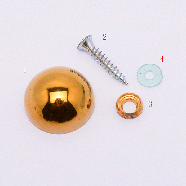 PandaHall Stainless Steel Half Round Rivets, with Iron Screw, Plastic and Brass Ring, Golden, 25.5x12.5mm, Hole: 8.5mm Stainless Steel
PandaHall Stainless Steel Half Round Rivets, with Iron Screw, Plastic and Brass Ring, Golden, 25.5x12.5mm, Hole: 8.5mm Stainless Steel