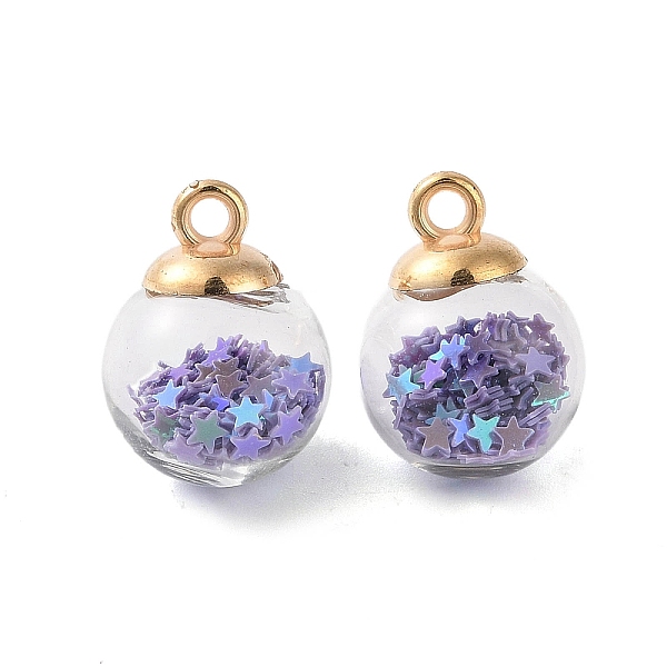 PandaHall Glass Round Pendants, with Plastic Finding and Foam Glitter, Medium Slate Blue, 21x16mm, Hole: 2.5mm Glass Round
PandaHall Glass Round Pendants, with Plastic Finding and Foam Glitter, Medium Slate Blue, 21x16mm, Hole: 2.5mm Glass Round