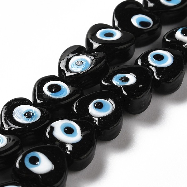 PandaHall Handmade Evil Eye Lampwork Beads Strands, Heart, Black, 12x12x6mm, Hole: 1.4mm, about 33pcs/strand, 14.37''~14.57''(36.5~37cm)...
PandaHall Handmade Evil Eye Lampwork Beads Strands, Heart, Black, 12x12x6mm, Hole: 1.4mm, about 33pcs/strand, 14.37''~14.57''(36.5~37cm)...