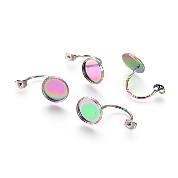 PandaHall Ion Plating(IP) 304 Stainless Steel Ear Nuts, Butterfly Earring Backs for Post Earrings, Flat Round Cabochon Settings, Rainbow...
PandaHall Ion Plating(IP) 304 Stainless Steel Ear Nuts, Butterfly Earring Backs for Post Earrings, Flat Round Cabochon Settings, Rainbow...