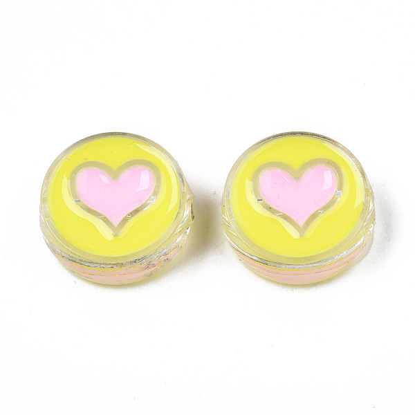 PandaHall Transparent Acrylic Beads, with Enamel, Flat Round with Heart, Yellow, 23x9mm, Hole: 3mm Acrylic Flat Round Yellow
PandaHall Transparent Acrylic Beads, with Enamel, Flat Round with Heart, Yellow, 23x9mm, Hole: 3mm Acrylic Flat Round Yellow