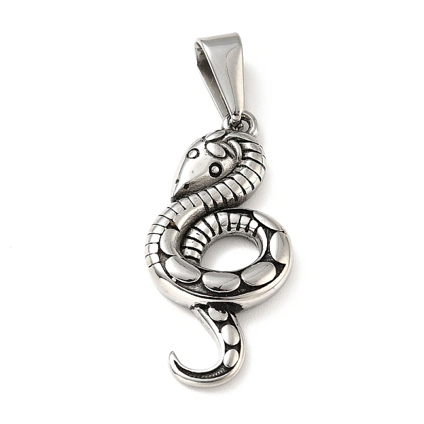 PandaHall Vacuum Plating 304 Stainless Steel Pendants, Snake, Antique Silver, 28x13x3mm, Hole: 7.5x3mm 304 Stainless Steel Snake
PandaHall Vacuum Plating 304 Stainless Steel Pendants, Snake, Antique Silver, 28x13x3mm, Hole: 7.5x3mm 304 Stainless Steel Snake