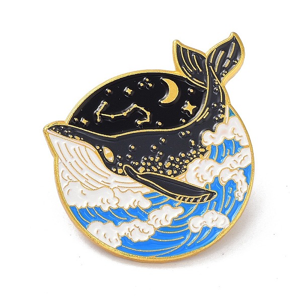 PandaHall Whale with Sea Enamel Pin, Ocean Animal Alloy Enamel Brooch for Backpacks Clothes, Golden, Black, 25.5x30x9mm Alloy+Enamel Black
PandaHall Whale with Sea Enamel Pin, Ocean Animal Alloy Enamel Brooch for Backpacks Clothes, Golden, Black, 25.5x30x9mm Alloy+Enamel Black