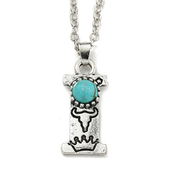 PandaHall Letter A~Z Antique Silver Plated Alloy with Synthetic Turquoise Pendant Necklaces, with Iron Cable Chains, Letter I, 18.70 inch...
PandaHall Letter A~Z Antique Silver Plated Alloy with Synthetic Turquoise Pendant Necklaces, with Iron Cable Chains, Letter I, 18.70 inch...
