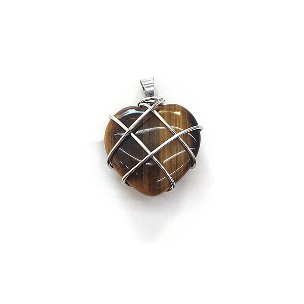 PandaHall Natural Tiger Eye Copper Wire Wrapped Pendants, Heart Charms, Silver Color, 20mm Tiger Eye Heart
PandaHall Natural Tiger Eye Copper Wire Wrapped Pendants, Heart Charms, Silver Color, 20mm Tiger Eye Heart