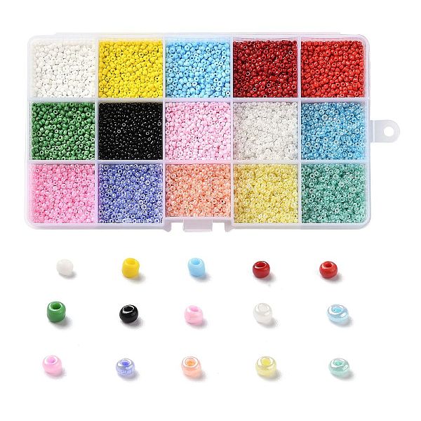 PandaHall 180G 15 Colors Glass Seed Beads, Opaque Colours, Round, Mixed Color, 12/0, 1.5~2.5x1.5~2mm, Hole: 0.5~1mm, 12g/color Glass..., Multicolor
PandaHall 180G 15 Colors Glass Seed Beads, Opaque Colours, Round, Mixed Color, 12/0, 1.5~2.5x1.5~2mm, Hole: 0.5~1mm, 12g/color Glass..., Multicolor