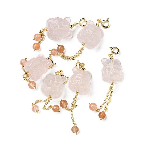 PandaHall Natural Rose Quartz Nine Tail Fox Pendant Decorations, Natural Agate Tassel Ornament with Brass Spring Ring Clasps, Real 14K Gold...
PandaHall Natural Rose Quartz Nine Tail Fox Pendant Decorations, Natural Agate Tassel Ornament with Brass Spring Ring Clasps, Real 14K Gold...