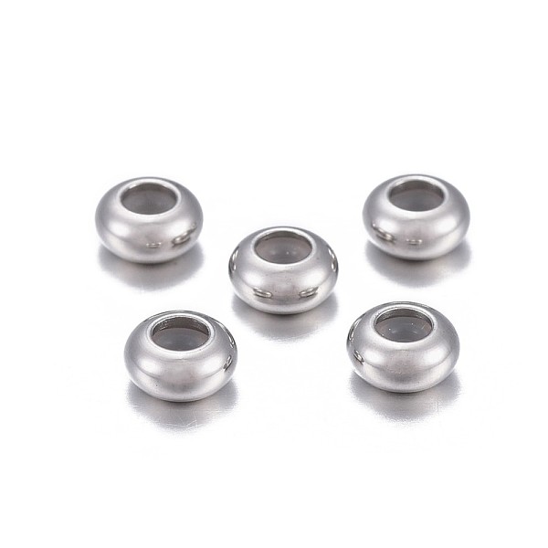 PandaHall 202 Stainless Steel Beads, with Rubber Inside, Slider Beads, Stopper Beads, Rondelle, Stainless Steel Color, 6x3mm, Hole: 2.5mm...
PandaHall 202 Stainless Steel Beads, with Rubber Inside, Slider Beads, Stopper Beads, Rondelle, Stainless Steel Color, 6x3mm, Hole: 2.5mm...