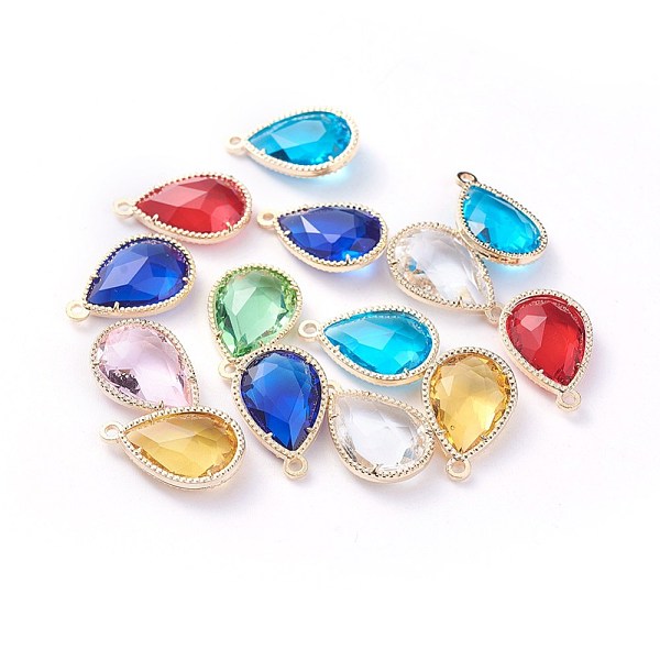 PandaHall Glass Pendants, with Eco-Friendly Alloy Open Back Berzel Findings, Faceted, teardrop, Light Gold, Mixed Color, 18x12x5mm, Hole..., Multicolor
PandaHall Glass Pendants, with Eco-Friendly Alloy Open Back Berzel Findings, Faceted, teardrop, Light Gold, Mixed Color, 18x12x5mm, Hole..., Multicolor