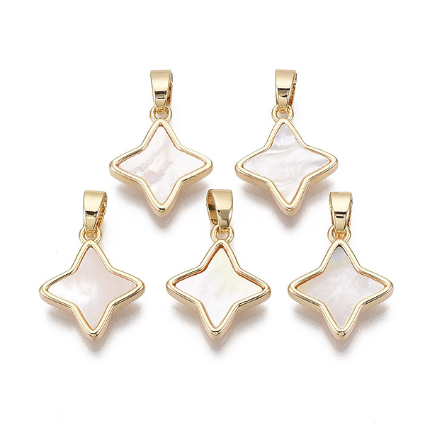 PandaHall Brass Pendants, with Freshwater Shell, Nickel Free, Real 18k Gold Plated, Star, Seashell Color, 16x13.5x3mm, Hole: 2x4mm...
PandaHall Brass Pendants, with Freshwater Shell, Nickel Free, Real 18k Gold Plated, Star, Seashell Color, 16x13.5x3mm, Hole: 2x4mm...