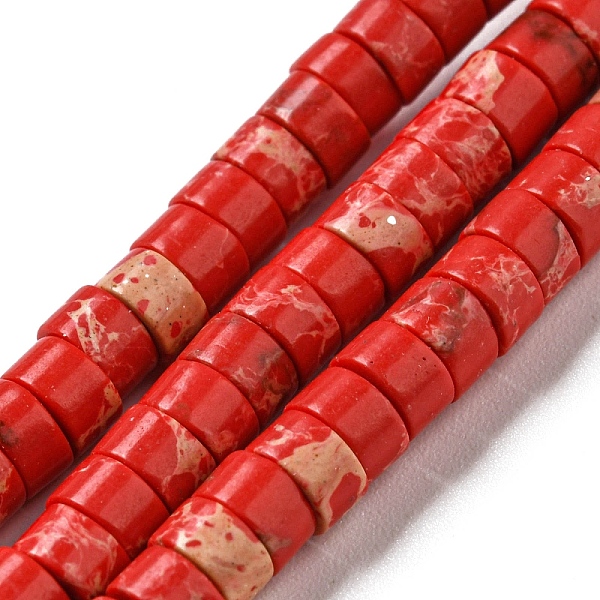 PandaHall Synthetic Imperial Jasper Dyed Beads Strands, Disc, Heishi Beads, Red, 4~4.5x2~3mm, Hole: 0.7mm, about 140~141pcs/strand...
PandaHall Synthetic Imperial Jasper Dyed Beads Strands, Disc, Heishi Beads, Red, 4~4.5x2~3mm, Hole: 0.7mm, about 140~141pcs/strand...