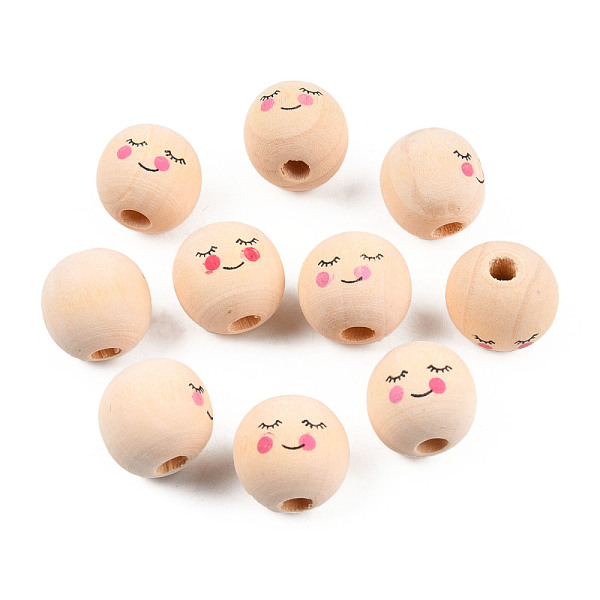 PandaHall Maple Wood European Beads, Printed, Large Hole Beads, Undyed, Round with Shy Expression, Blanched Almond, 17~18mm, Hole: 5mm...
PandaHall Maple Wood European Beads, Printed, Large Hole Beads, Undyed, Round with Shy Expression, Blanched Almond, 17~18mm, Hole: 5mm...