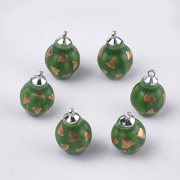 PandaHall Handmade Porcelain Pendants, Frost, with Brass Findings, Lantern, Platinum, Green, 18x11~11.5mm, Hole: 1.5mm Porcelain Lantern...
PandaHall Handmade Porcelain Pendants, Frost, with Brass Findings, Lantern, Platinum, Green, 18x11~11.5mm, Hole: 1.5mm Porcelain Lantern...