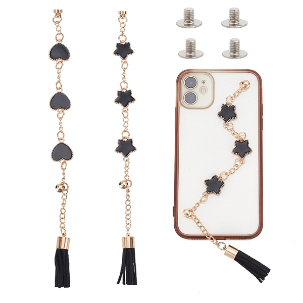PandaHall WADORN 2 Sets 2 Style Enamel Star/Heart Link Chain Phone Case Chain Strap, with Iron Screw Nuts and Screws, Tassel, Anti-Slip...
PandaHall WADORN 2 Sets 2 Style Enamel Star/Heart Link Chain Phone Case Chain Strap, with Iron Screw Nuts and Screws, Tassel, Anti-Slip...