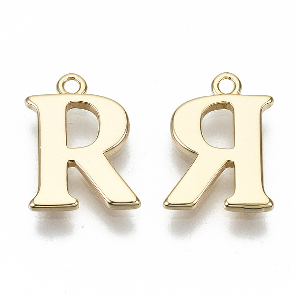 PandaHall Brass Charms, Nickel Free, Letter, Real 18K Gold Plated, Letter.R, R: 14x10x1mm, Hole: 1.2mm Brass Letter R
PandaHall Brass Charms, Nickel Free, Letter, Real 18K Gold Plated, Letter.R, R: 14x10x1mm, Hole: 1.2mm Brass Letter R