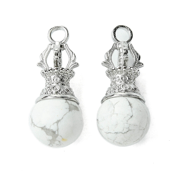 PandaHall Natural Howlite Pendants, Round Pendants, Bulb Charms with Rack Plating Platinum Plated Brass Deer Horn, Cadmium Free & Lead Free...
PandaHall Natural Howlite Pendants, Round Pendants, Bulb Charms with Rack Plating Platinum Plated Brass Deer Horn, Cadmium Free & Lead Free...