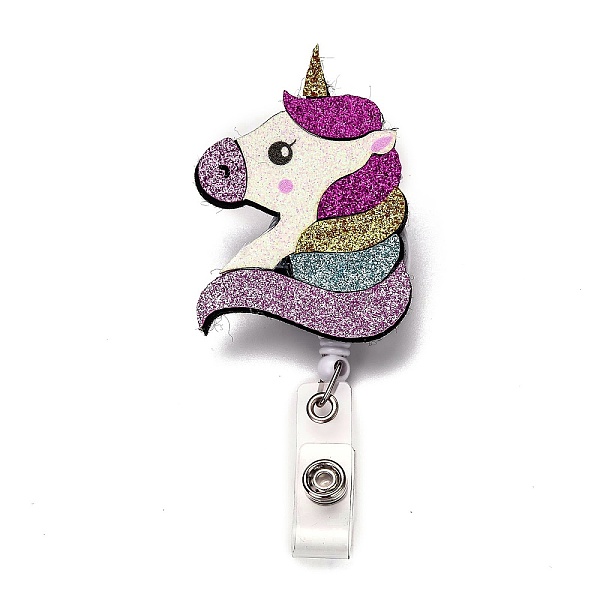 PandaHall Unicorn Glitter Powder Felt & ABS Plastic Badge Reel, Retractable Badge Holder, with Iron Alligator Clip, Platinum, Violet, 11.1cm..., Purple
PandaHall Unicorn Glitter Powder Felt & ABS Plastic Badge Reel, Retractable Badge Holder, with Iron Alligator Clip, Platinum, Violet, 11.1cm..., Purple