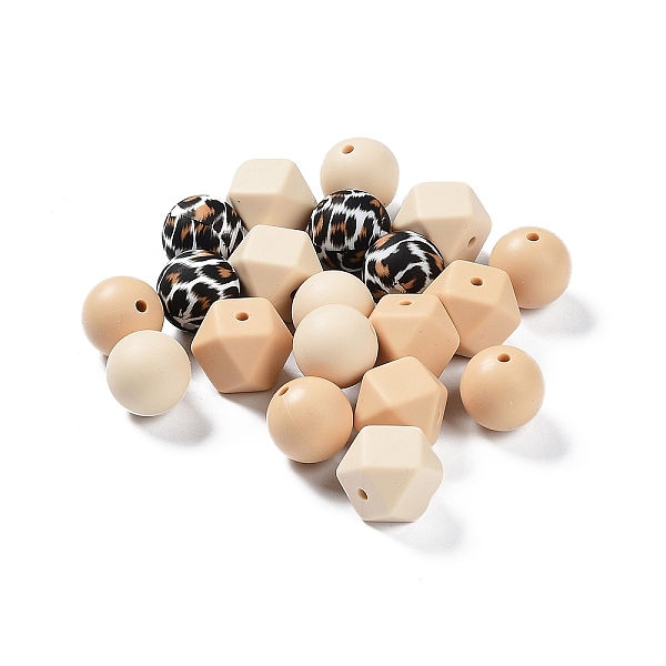 PandaHall Round/Polygon Food Grade Silicone Focal Beads, Chewing Beads For Teethers, DIY Nursing Necklaces Making, Leopard Print Pattern..., Brown
PandaHall Round/Polygon Food Grade Silicone Focal Beads, Chewing Beads For Teethers, DIY Nursing Necklaces Making, Leopard Print Pattern..., Brown