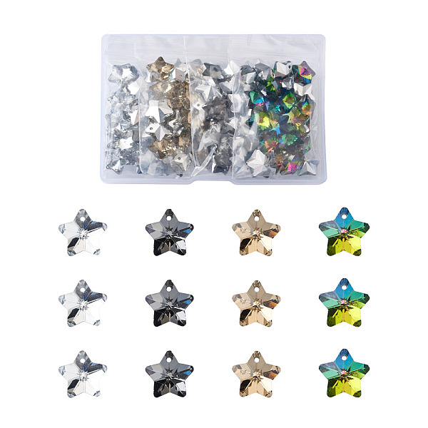 PandaHall Electroplated Glass Charms, Silver Plated Bottom, Faceted, Star, Mixed Color, 13x14.5x8mm, Hole: 1mm, 4 colors, 25pcs/color..., Multicolor
PandaHall Electroplated Glass Charms, Silver Plated Bottom, Faceted, Star, Mixed Color, 13x14.5x8mm, Hole: 1mm, 4 colors, 25pcs/color..., Multicolor