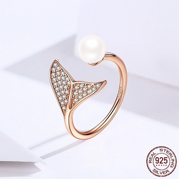 PandaHall Adjustable 925 Sterling Silver Finger Rings, with Cubic Zirconia and Shell Pearl, with 925 Stamp, Mermaid Tail Shape, Clear, Rose...
PandaHall Adjustable 925 Sterling Silver Finger Rings, with Cubic Zirconia and Shell Pearl, with 925 Stamp, Mermaid Tail Shape, Clear, Rose...
