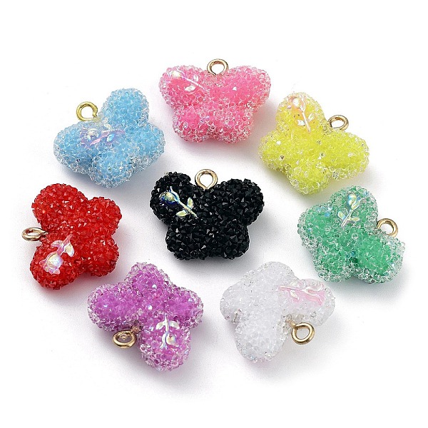 PandaHall Druzy Resin Pendants, Butterfly Charms with Rack Plating Golden Tone Brass Loops, Mixed Color, 20.5x24x8mm, Hole: 2mm Brass+Resin..., Multicolor
PandaHall Druzy Resin Pendants, Butterfly Charms with Rack Plating Golden Tone Brass Loops, Mixed Color, 20.5x24x8mm, Hole: 2mm Brass+Resin..., Multicolor