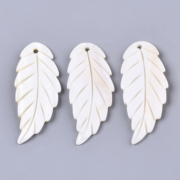 PandaHall Freshwater Shell Big Pendants, Leaf, WhiteSmoke, 58~59x24.5~26x2~2.5mm, Hole: 2mm Freshwater Shell Leaf White
PandaHall Freshwater Shell Big Pendants, Leaf, WhiteSmoke, 58~59x24.5~26x2~2.5mm, Hole: 2mm Freshwater Shell Leaf White