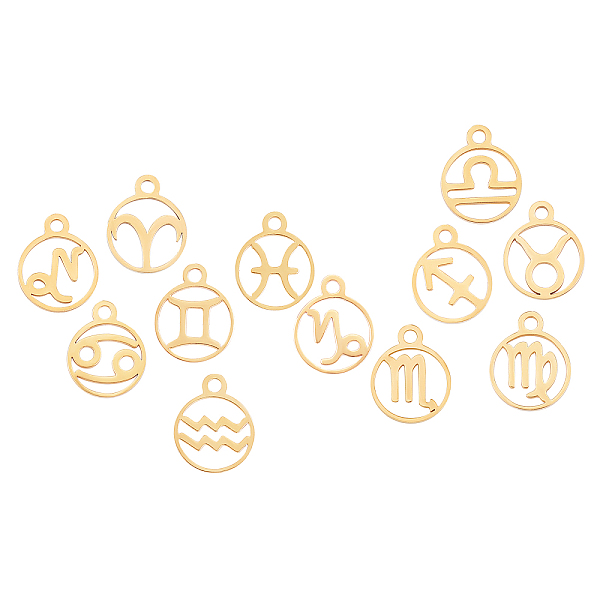 PandaHall SUNNYCLUE 201 Stainless Steel Charms, Flat Round with Constellation, Golden, 13.4x10.8x1mm, Hole: 1.5mm, 12constellations...
PandaHall SUNNYCLUE 201 Stainless Steel Charms, Flat Round with Constellation, Golden, 13.4x10.8x1mm, Hole: 1.5mm, 12constellations...