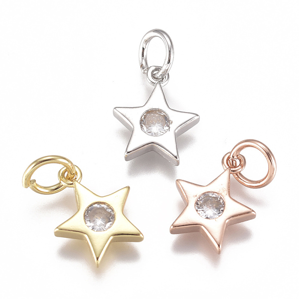 PandaHall Brass Micro Pave Cubic Zirconia Charms, with Jump Ring, Long-Lasting Plated, Star, Mixed Color, Clear, 10x9x2mm, Hole: 3mm...
PandaHall Brass Micro Pave Cubic Zirconia Charms, with Jump Ring, Long-Lasting Plated, Star, Mixed Color, Clear, 10x9x2mm, Hole: 3mm...