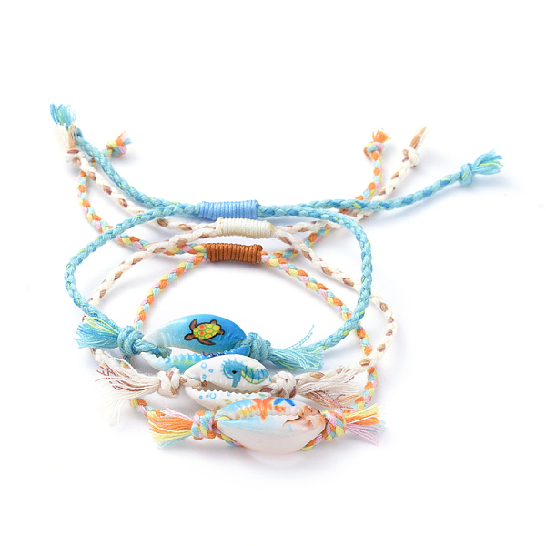 PandaHall Adjustable Braided Bead Bracelets, with Printed Cowrie Shell Beads and Cotton Cord, Marine Organism Pattern, Mixed Color, Inner..., Multicolor
PandaHall Adjustable Braided Bead Bracelets, with Printed Cowrie Shell Beads and Cotton Cord, Marine Organism Pattern, Mixed Color, Inner..., Multicolor