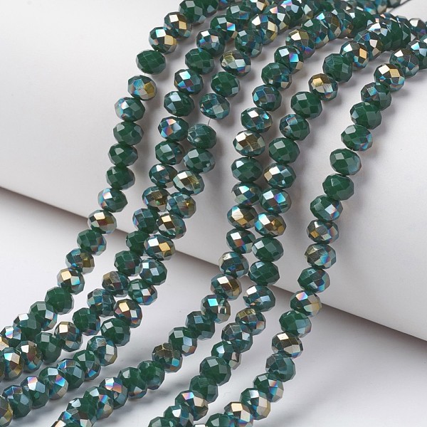 PandaHall Electroplate Opaque Glass Beads Strands, Half Green Plated, Faceted, Rondelle, Dark Slate Gray, 6x5mm, Hole: 1mm, about...
PandaHall Electroplate Opaque Glass Beads Strands, Half Green Plated, Faceted, Rondelle, Dark Slate Gray, 6x5mm, Hole: 1mm, about...