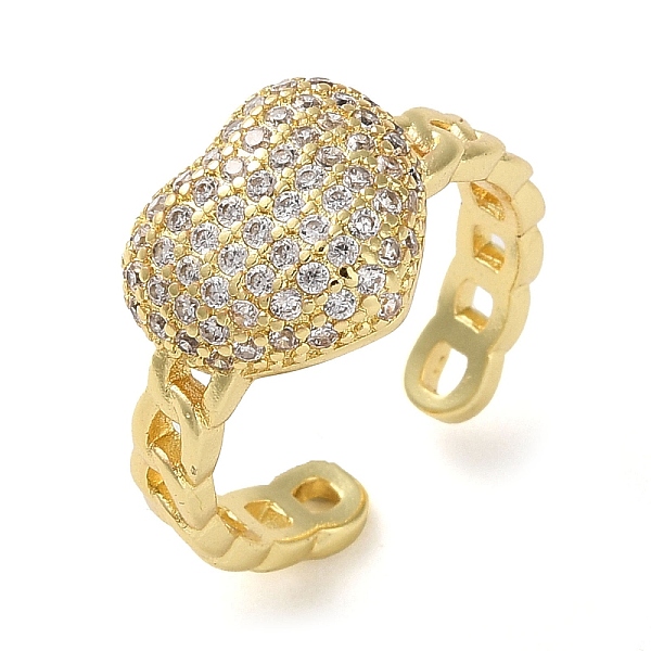 PandaHall Rack Plating Brass Micro Pave Cubic Zirconia Open Cuff Rings, Real 18K Gold Plated, Heart, Adjustable Brass+Cubic Zirconia Heart..., Clear
PandaHall Rack Plating Brass Micro Pave Cubic Zirconia Open Cuff Rings, Real 18K Gold Plated, Heart, Adjustable Brass+Cubic Zirconia Heart..., Clear