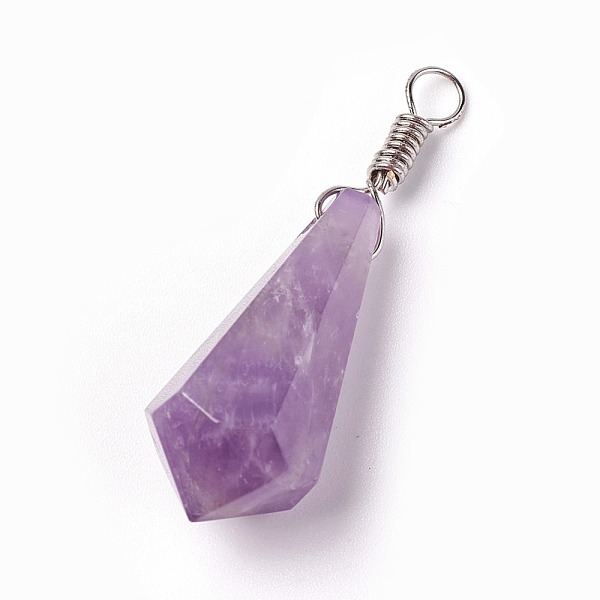 PandaHall Natural Amethyst Pendants, with Brass Findings, Cone, Platinum, 44~46x14~15mm, Hole: 4mm Amethyst Cone
PandaHall Natural Amethyst Pendants, with Brass Findings, Cone, Platinum, 44~46x14~15mm, Hole: 4mm Amethyst Cone