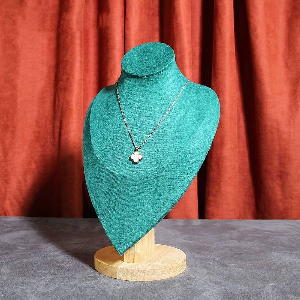 PandaHall Velvet Bust Necklace Display Stands with Wooden Base, Jewelry Holder for Necklace Storage, Teal, 18.7x14x29.3cm Velvet Cyan
PandaHall Velvet Bust Necklace Display Stands with Wooden Base, Jewelry Holder for Necklace Storage, Teal, 18.7x14x29.3cm Velvet Cyan