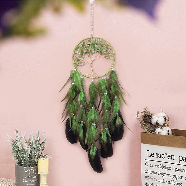 PandaHall Woven Net/Web with Feather Pendant Decorations, with Plastic Beads and Gemstone Chips Flat Round with Tree of Life, for Home...
PandaHall Woven Net/Web with Feather Pendant Decorations, with Plastic Beads and Gemstone Chips Flat Round with Tree of Life, for Home...