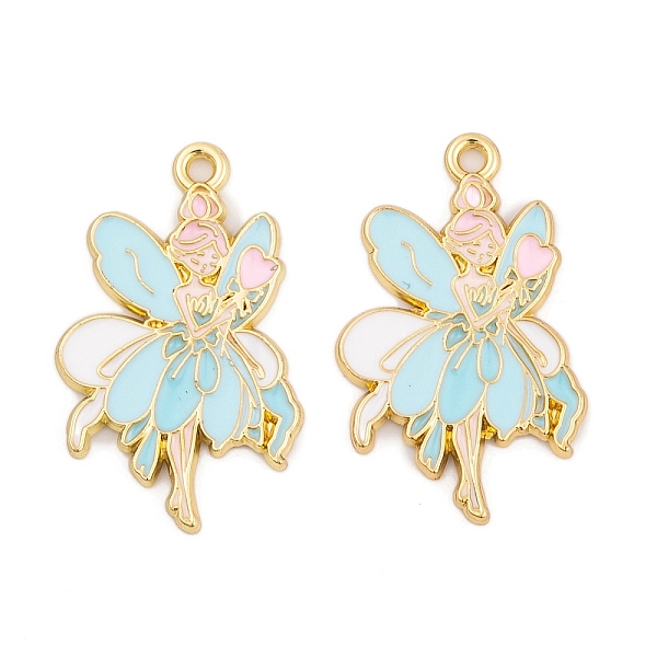PandaHall Rack Plating Alloy Enamel Pendants, Golden, Angel Charm, Light Sky Blue, 30x19x1.5mm, Hole: 1.8mm. Alloy+Enamel Angel & Fairy
PandaHall Rack Plating Alloy Enamel Pendants, Golden, Angel Charm, Light Sky Blue, 30x19x1.5mm, Hole: 1.8mm. Alloy+Enamel Angel & Fairy