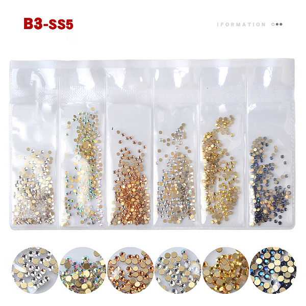 PandaHall Glass Rhinestone Flat Back Cabochons, Nail Art Decoration Accessories, Faceted, Half Round, Mixed Color, 1.7mm, about 1440pcs/bag..., Multicolor
PandaHall Glass Rhinestone Flat Back Cabochons, Nail Art Decoration Accessories, Faceted, Half Round, Mixed Color, 1.7mm, about 1440pcs/bag..., Multicolor