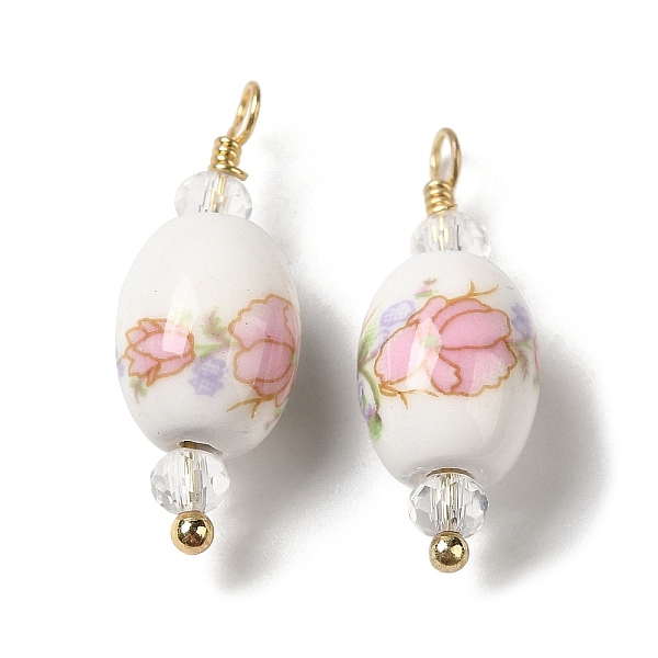 PandaHall Handmade Porcelain Pendants, with Brass Findings, Real 18K Gold Plated, Barrel with Flower Pattern, Pink, 22.5x8mm, Hole: 1.8mm...
PandaHall Handmade Porcelain Pendants, with Brass Findings, Real 18K Gold Plated, Barrel with Flower Pattern, Pink, 22.5x8mm, Hole: 1.8mm...