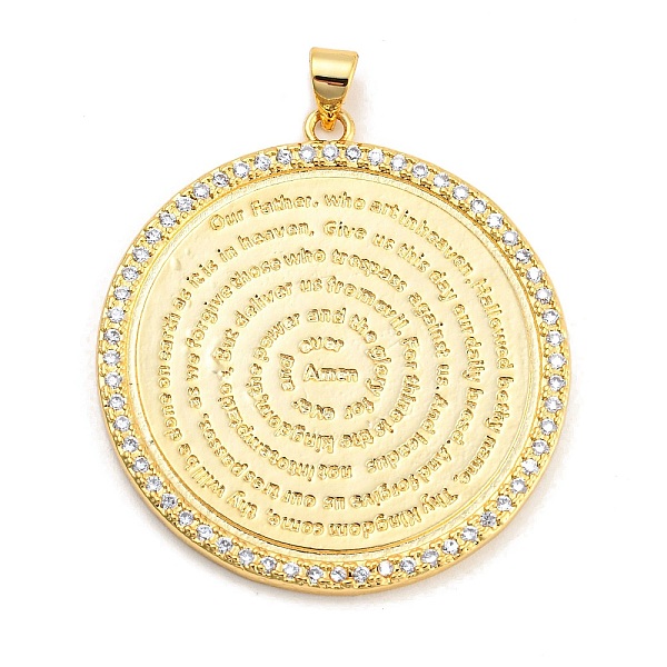 PandaHall Brass with Cubic Zirconia Pendants, Long-Lasting Plated, Lead Free & Cadmium Free, Flat Round, Real 18K Gold Plated, 38x34.5x2mm..., Clear
PandaHall Brass with Cubic Zirconia Pendants, Long-Lasting Plated, Lead Free & Cadmium Free, Flat Round, Real 18K Gold Plated, 38x34.5x2mm..., Clear
