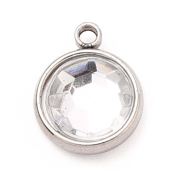PandaHall 304 Stainless Steel Charms, with Acrylic Rhinestone, Birthstone Charms, Faceted, Flat Round, Stainless Steel Color, Crystal..., Clear
PandaHall 304 Stainless Steel Charms, with Acrylic Rhinestone, Birthstone Charms, Faceted, Flat Round, Stainless Steel Color, Crystal..., Clear