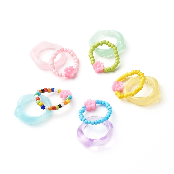 PandaHall Flower Acrylic Beads Finger Rings for Kid Teen Girl Women, Glass Seed Beads & Transparent Resin Finger Rings Set, Mixed Color..., Multicolor
PandaHall Flower Acrylic Beads Finger Rings for Kid Teen Girl Women, Glass Seed Beads & Transparent Resin Finger Rings Set, Mixed Color..., Multicolor