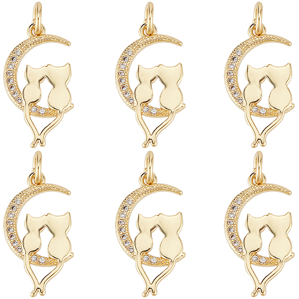 PandaHall Beebeecraft Brass Micro Pave Clear Cubic Zirconia Pendants, Long-Lasting Plated, with Jump Rings, Moon with Couple Cat, Real 18K...
PandaHall Beebeecraft Brass Micro Pave Clear Cubic Zirconia Pendants, Long-Lasting Plated, with Jump Rings, Moon with Couple Cat, Real 18K...