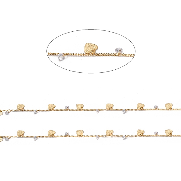 PandaHall Handmade Brass Curb Chains, with Cubic Zirconia Charms and Spool, Long-lasting Plated, Soldered, Diamond Shapes & Textured Heart..., Clear
PandaHall Handmade Brass Curb Chains, with Cubic Zirconia Charms and Spool, Long-lasting Plated, Soldered, Diamond Shapes & Textured Heart..., Clear
