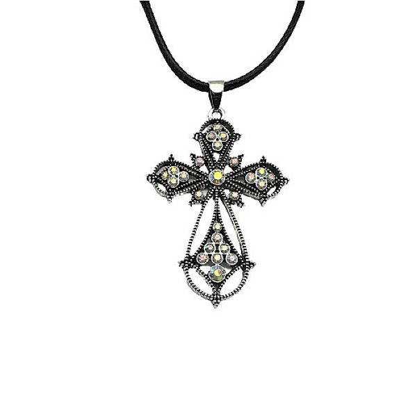PandaHall Cross Zinc Alloy Pendant Necklace, with Rhinestone, Crystal AB, 19.69 inch(50cm) Rhinestone Cross Clear
PandaHall Cross Zinc Alloy Pendant Necklace, with Rhinestone, Crystal AB, 19.69 inch(50cm) Rhinestone Cross Clear