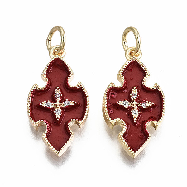PandaHall Brass Enamel Pendants, Real 18K Gold Plated, Nickel Free, Cross, Red, 20x10x2mm, Jump Ring: 5x0.7mm, 3mm inner diameter...
PandaHall Brass Enamel Pendants, Real 18K Gold Plated, Nickel Free, Cross, Red, 20x10x2mm, Jump Ring: 5x0.7mm, 3mm inner diameter...