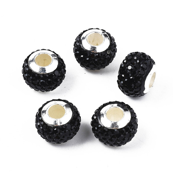 PandaHall Handmade Polymer Clay Rhinestone European Beads, with Silver Tone CCB Plastic Double Cores, Large Hole Beads, Rondelle, Jet..., Black
PandaHall Handmade Polymer Clay Rhinestone European Beads, with Silver Tone CCB Plastic Double Cores, Large Hole Beads, Rondelle, Jet..., Black