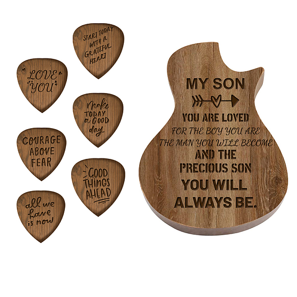PandaHall Guitar Shaped Wooden Guitar Picks Box, with 6 Pcs Traingle Wood Guitar Picks, Word, 32x27x2.5mm, 6pcs/set Wood Word
PandaHall Guitar Shaped Wooden Guitar Picks Box, with 6 Pcs Traingle Wood Guitar Picks, Word, 32x27x2.5mm, 6pcs/set Wood Word