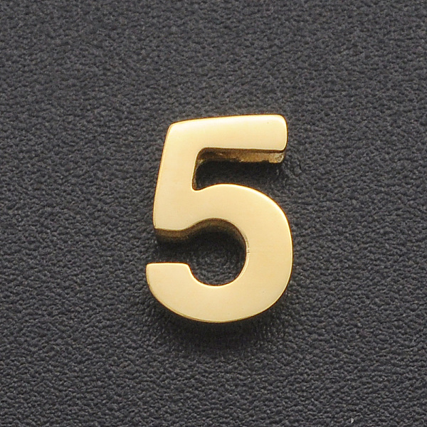 PandaHall 201 Stainless Steel Charms, for Simple Necklaces Making, Laser Cut, Number, Golden, Num.5, 8x5.5x3mm, Hole: 1.6mm 201 Stainless...
PandaHall 201 Stainless Steel Charms, for Simple Necklaces Making, Laser Cut, Number, Golden, Num.5, 8x5.5x3mm, Hole: 1.6mm 201 Stainless...