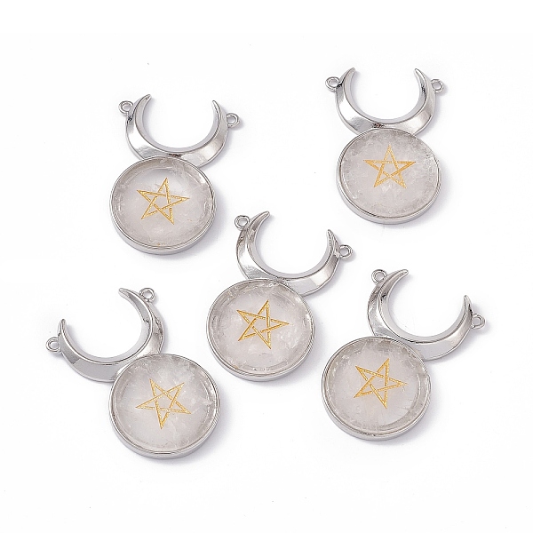 PandaHall Natural Quartz Crystal Connector Charms, Rock Crystal, Cattle Head Links with Star, with Rack Plating Platinum Tone Brass Findings...
PandaHall Natural Quartz Crystal Connector Charms, Rock Crystal, Cattle Head Links with Star, with Rack Plating Platinum Tone Brass Findings...