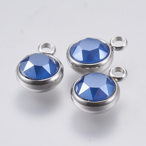 PandaHall K9 Glass Pendants, with 304 Stainless Steel Findings, Faceted, Flat Round, Stainless Steel Color, Royal Blue, 13.5x10x6mm, Hole...
PandaHall K9 Glass Pendants, with 304 Stainless Steel Findings, Faceted, Flat Round, Stainless Steel Color, Royal Blue, 13.5x10x6mm, Hole...